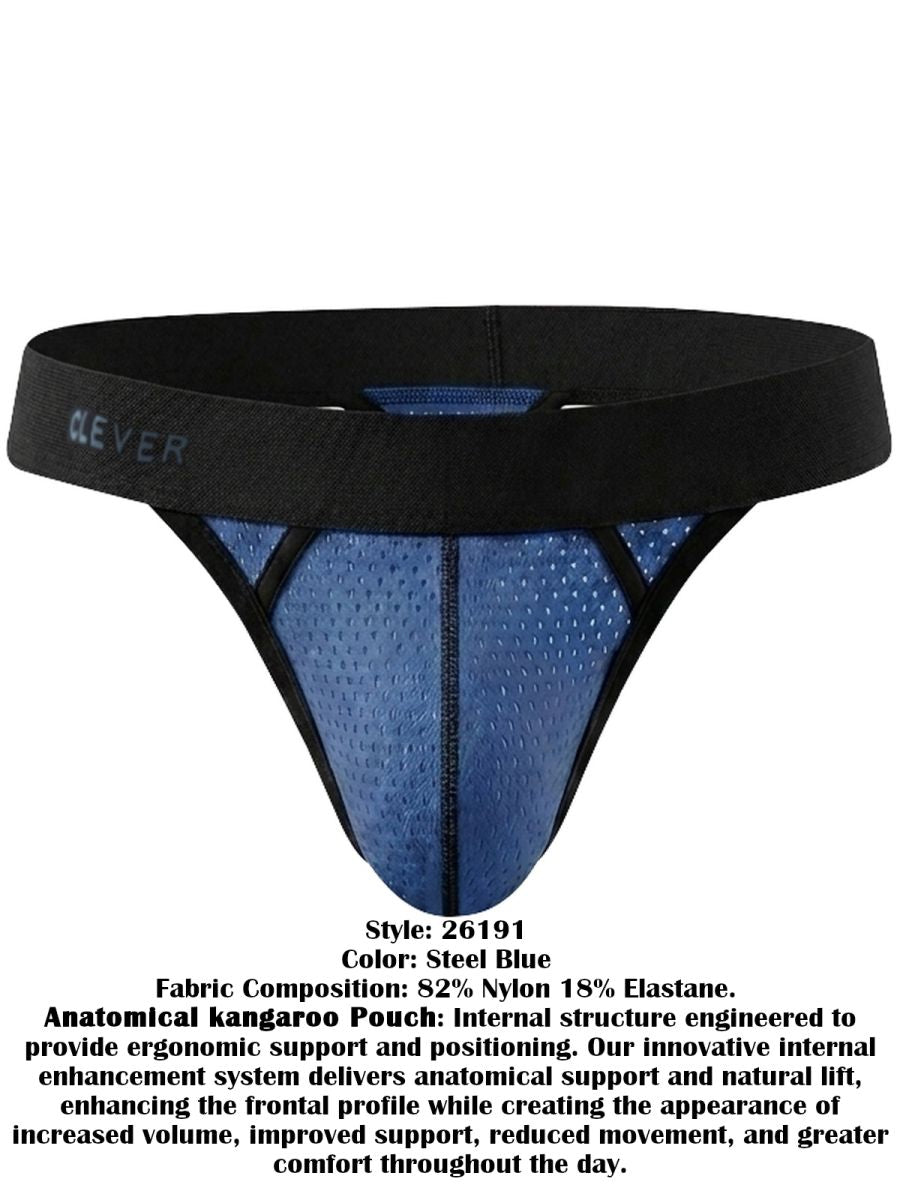 Clever Moda Ulises Sleek Men's Thong in Steel Blue – men's thongs