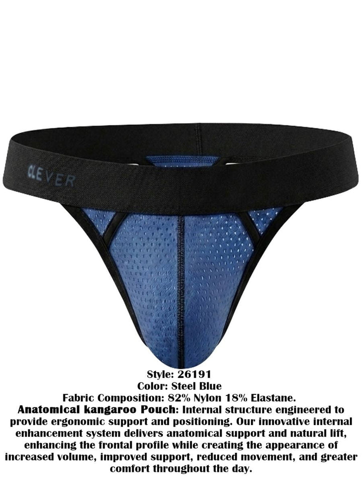 Clever Moda Ulises Sleek Men's Thong in Steel Blue – men's thongs