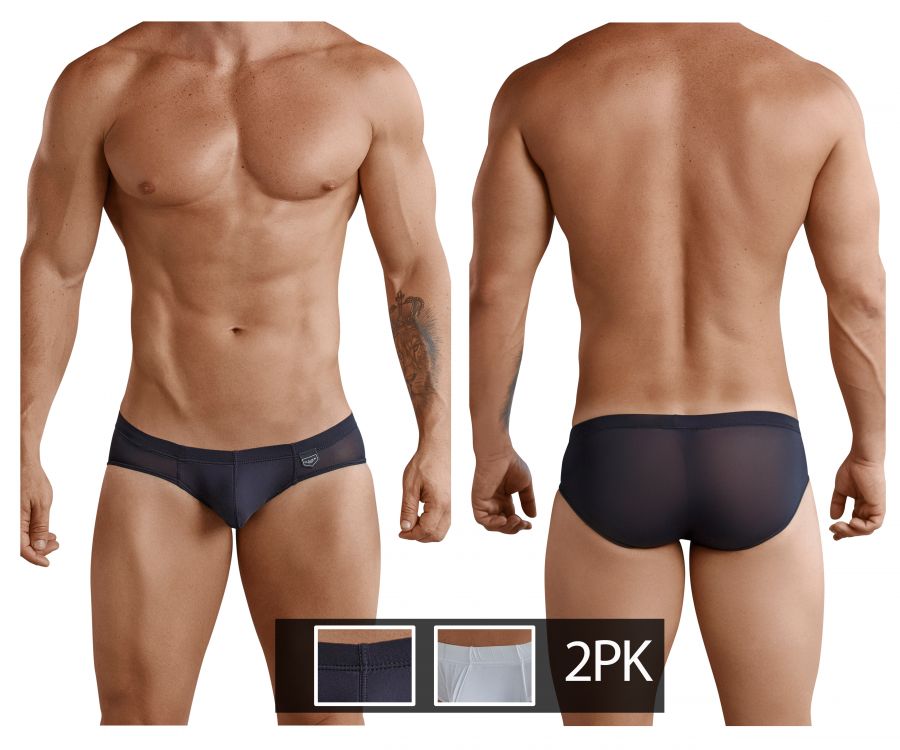 Clever Moda 519940 2PK Australian Briefs in Black/White – men's briefs