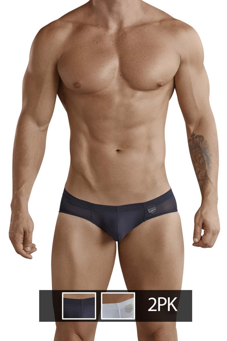 Clever Moda 519940 2PK Australian Briefs in Black/White – men's briefs