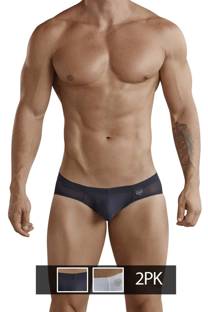 Clever Moda 519940 2PK Australian Briefs in Black/White – men's briefs