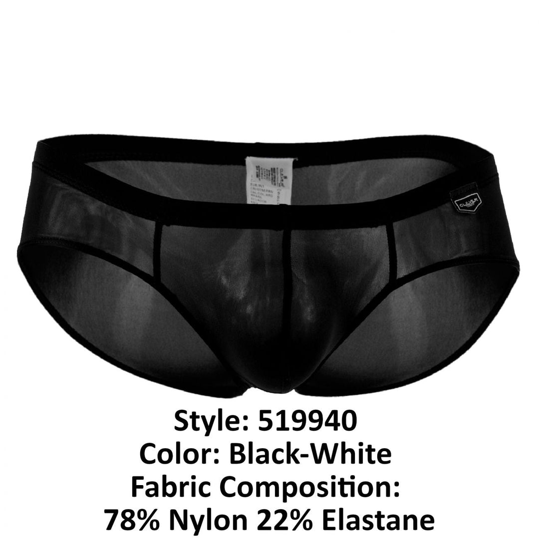 Clever Moda 519940 2PK Australian Briefs in Black/White – men's briefs