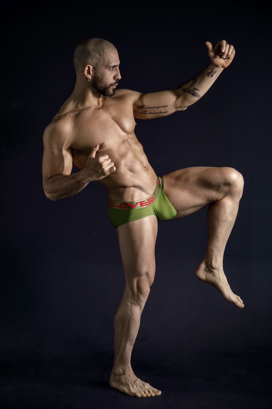 Clever Moda 519968 3PK Australian Latin Briefs in Beige/Blue/Green – men's briefs