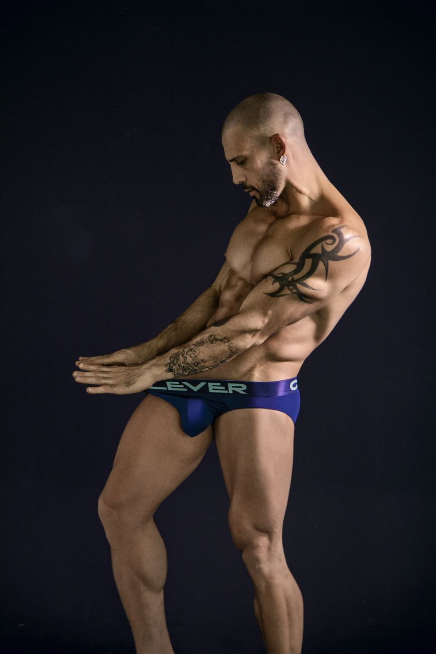 Clever Moda 519968 3PK Australian Latin Briefs in Beige/Blue/Green – men's briefs