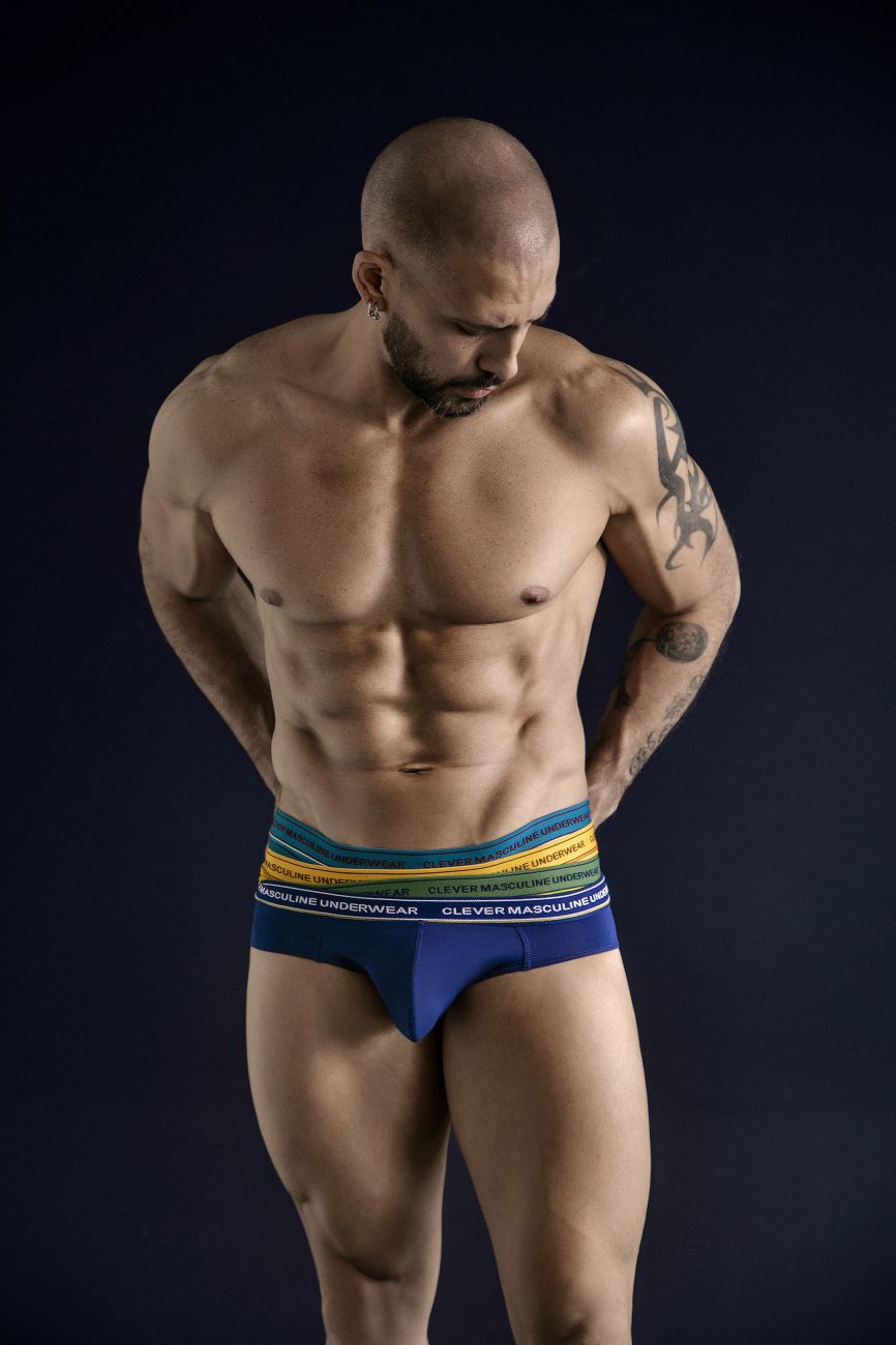 Clever Moda 519969 3PK Australian Latin Briefs in Blue/Petrol/Green – men's briefs