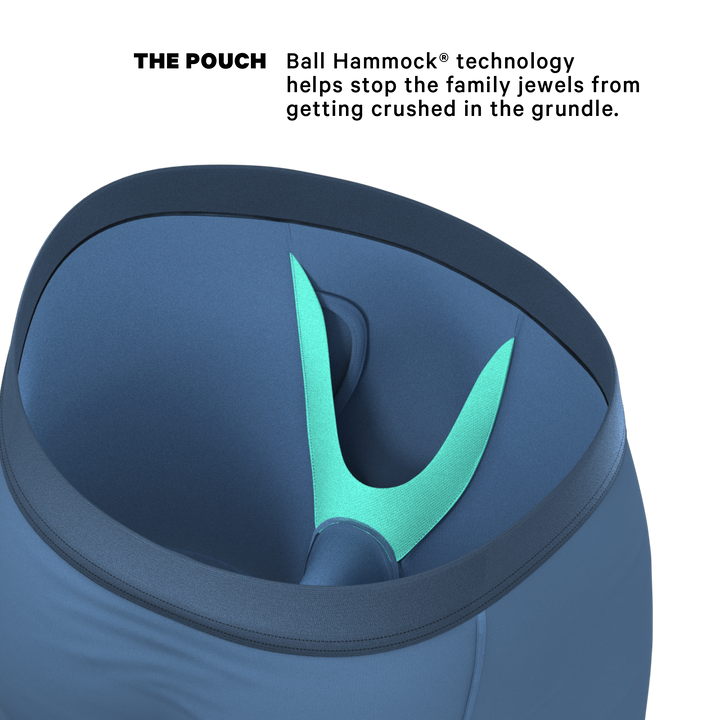 Shinesty "Cool Cobalt" Slate Blue Long Leg Ball Hammock® Pouch Underwear w/ Fly