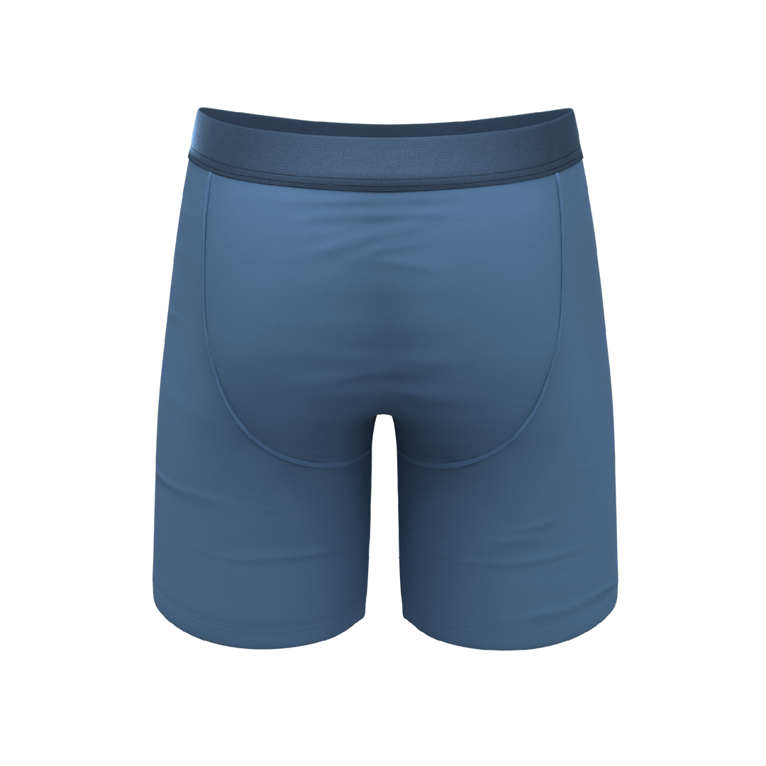 Shinesty "Cool Cobalt" Slate Blue Long Leg Ball Hammock® Pouch Underwear w/ Fly