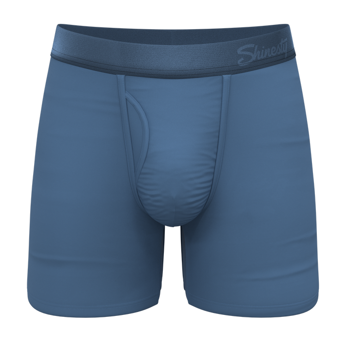 Shinesty "Cool Cobalt" Slate Blue Ball Hammock® Pouch Underwear Boxer Briefs w/ Fly