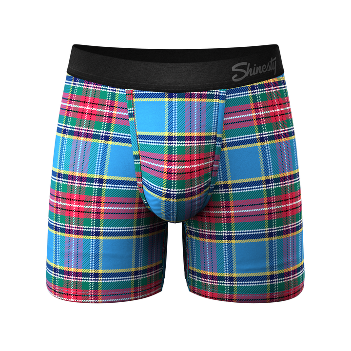 Shinesty The Crisscross Applesauce plaid Ball Hammock pouch underwear – men's bold plaid boxer briefs