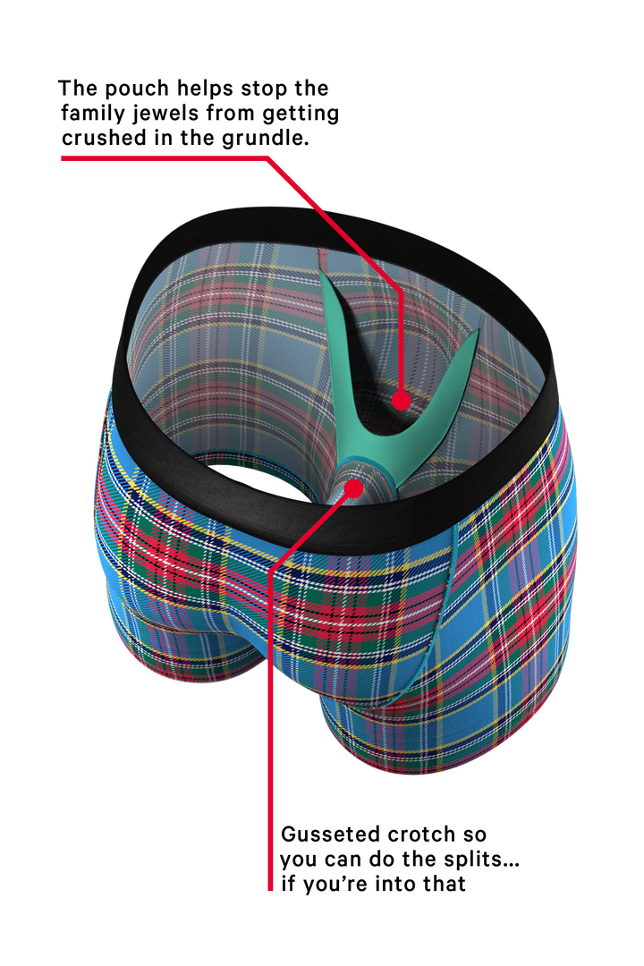 Shinesty The Crisscross Applesauce plaid Ball Hammock pouch underwear – men's bold plaid boxer briefs