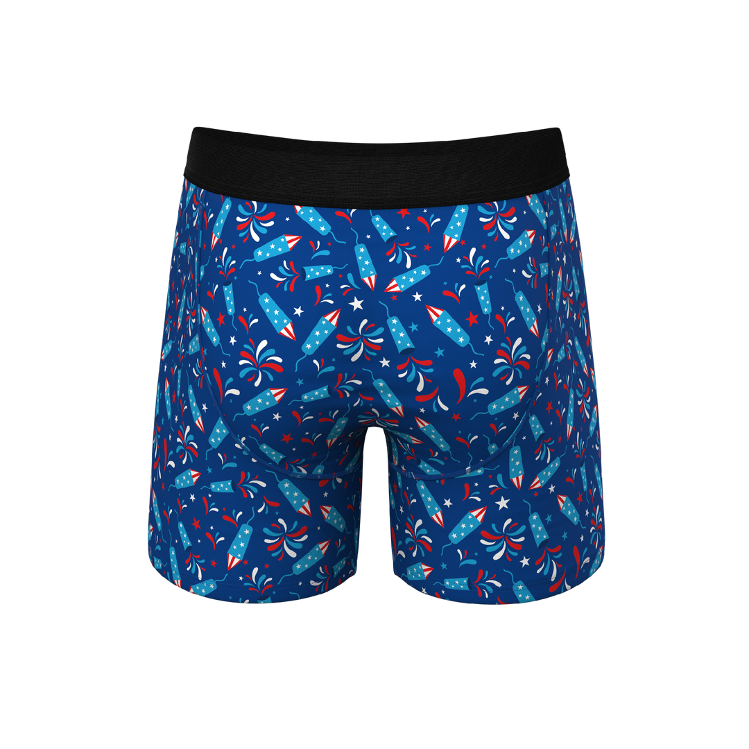 Shinesty "The Crotch Rocket" USA Firecracker Ball Hammock® Pouch Underwear With Fly