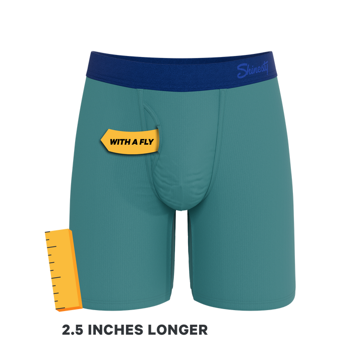 Shinesty "The Curacao" Teal Long Leg Ball Hammock® Pouch Underwear with Fly