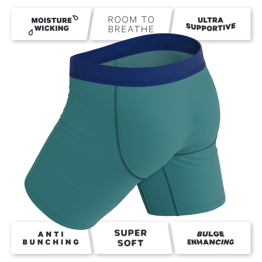 Shinesty "The Curacao" Teal Long Leg Ball Hammock® Pouch Underwear with Fly