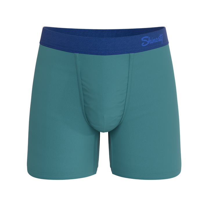 Shinesty The Curacao teal Ball Hammock pouch underwear – men's teal boxer briefs