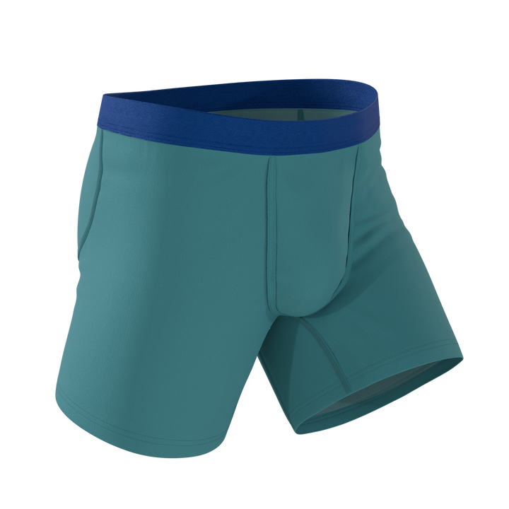 Shinesty The Curacao teal Ball Hammock pouch underwear – men's teal boxer briefs