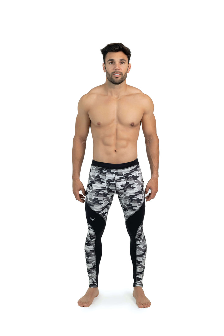 Matador Meggings "Gray Camo" Men’s Performance Compression Tights – Urban Tactical Athletic Leggings for Gym, Running & Yoga