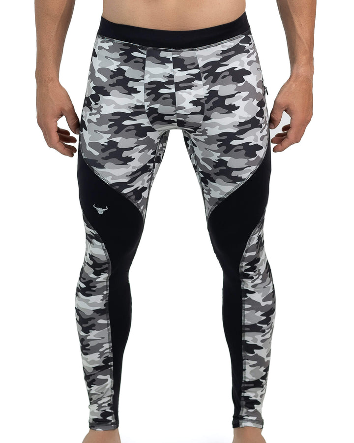Matador Meggings "Gray Camo" Men’s Performance Compression Tights – Urban Tactical Athletic Leggings for Gym, Running & Yoga
