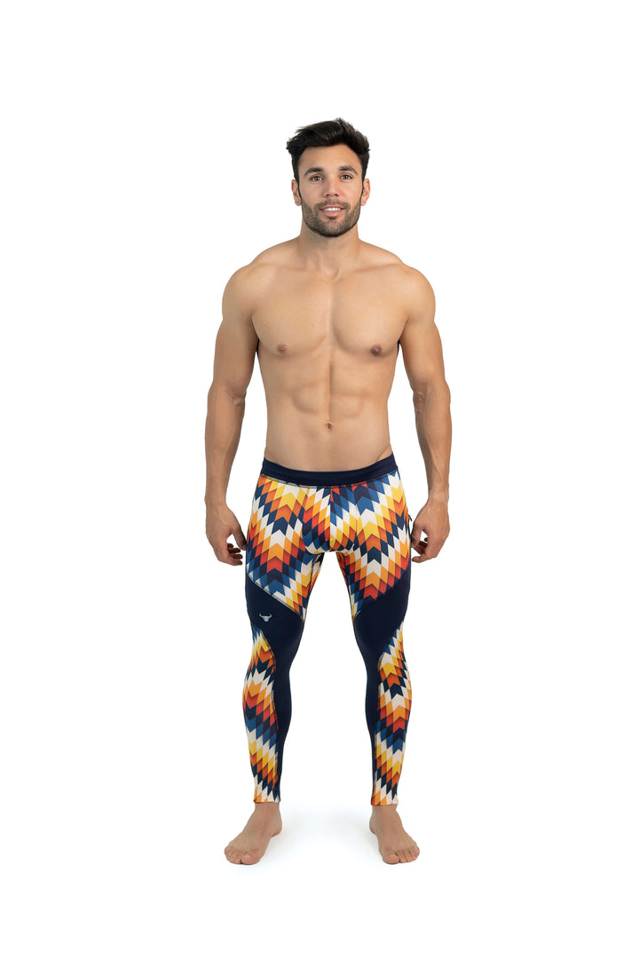 Matador Meggings "Arrow" Men’s Compression Leggings – Bold Printed Performance Tights for Festivals, Gym & Yoga
