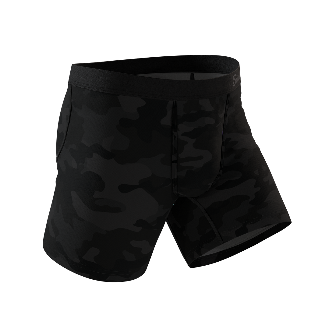 Shinesty The Darkside: Black Camo Fart Proof Ball Hammock® Pouch Underwear