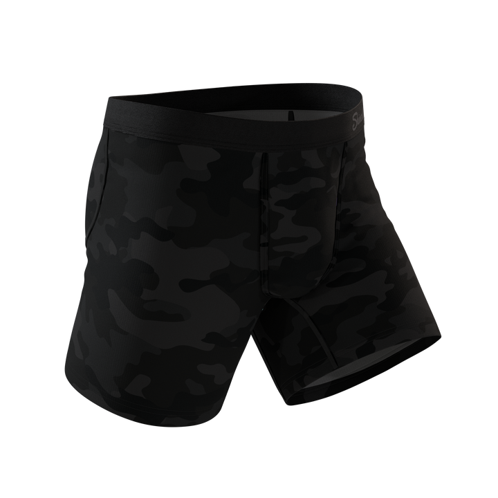 Shinesty The Darkside: Black Camo Fart Proof Ball Hammock® Pouch Underwear
