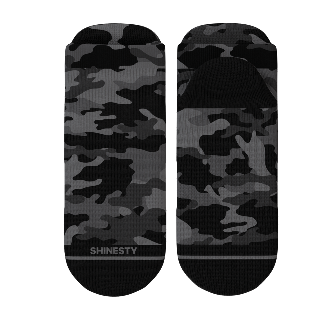 The Darkside | Black Camouflage Heel Hammock™ Ankle Socks