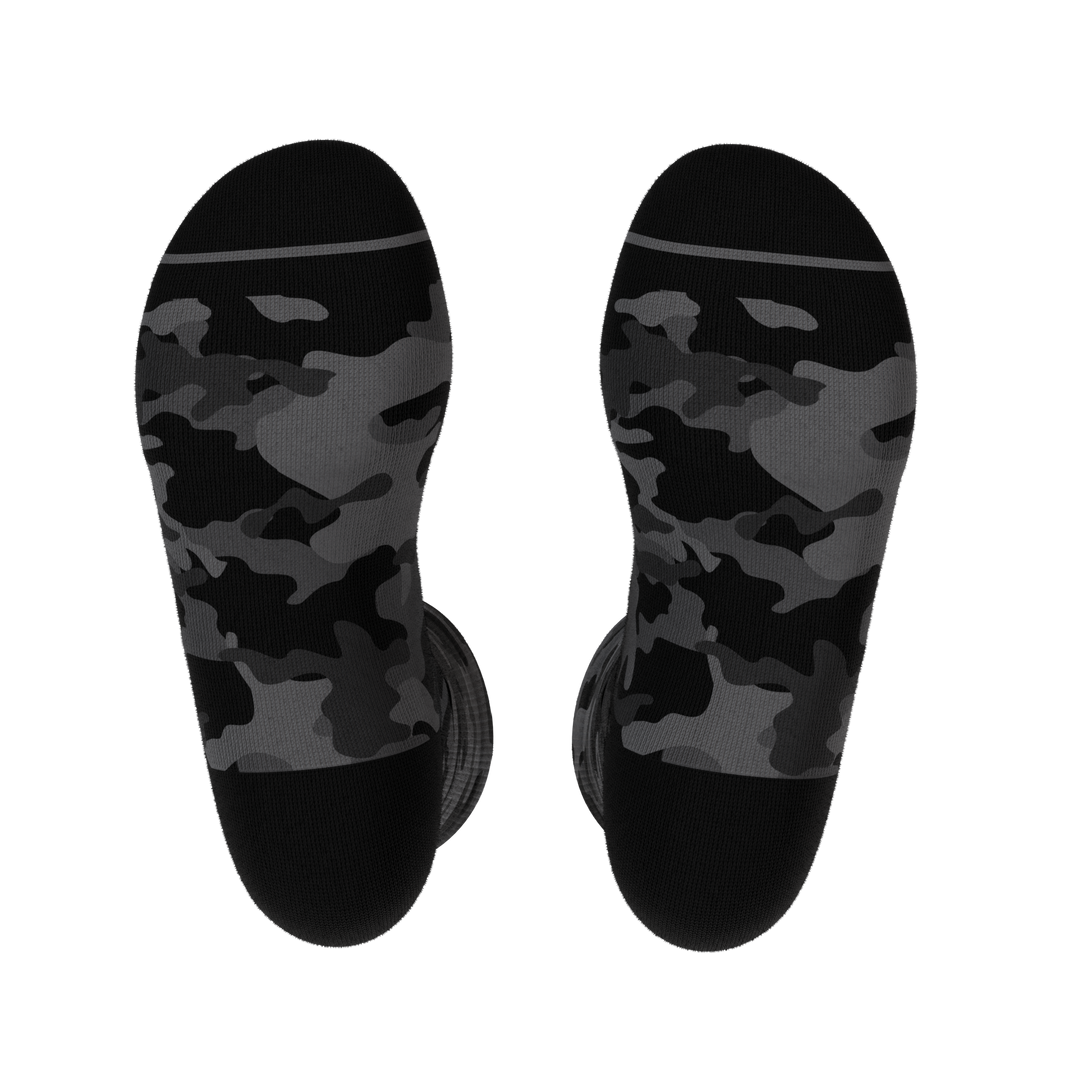 The Darkside | Black Camouflage Heel Hammock™ Crew Socks