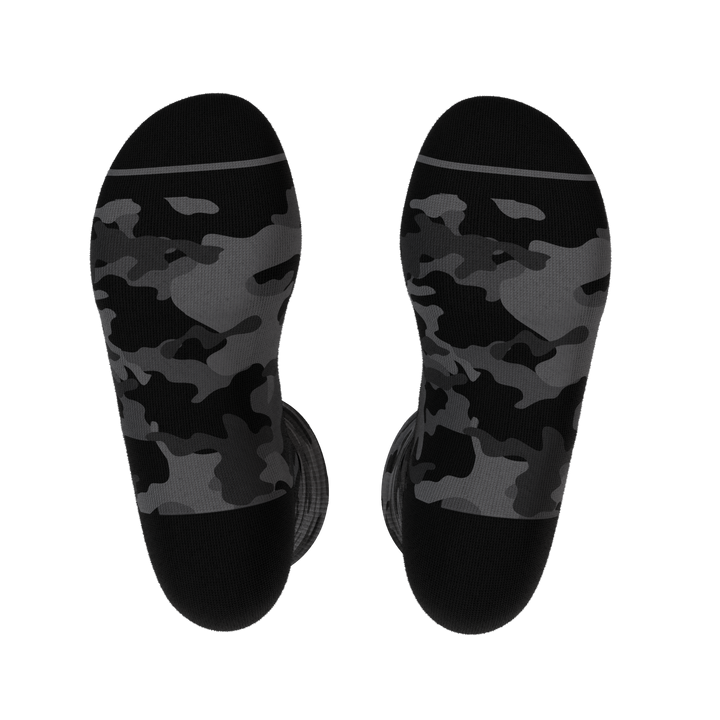 The Darkside | Black Camouflage Heel Hammock™ Crew Socks