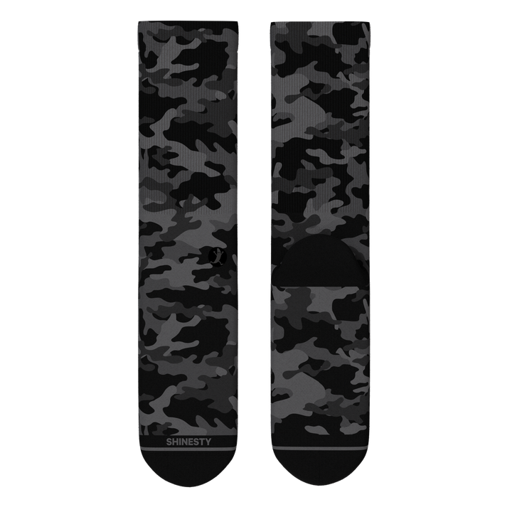 The Darkside | Black Camouflage Heel Hammock™ Crew Socks