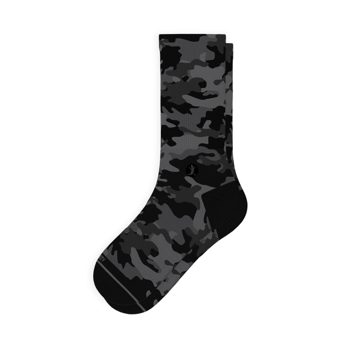 The Darkside | Black Camouflage Heel Hammock™ Crew Socks