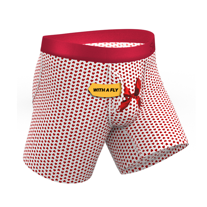 The Date Night: Valentine's Day Bow Print Ball Hammock® Pouch Boxer Briefs with Fly