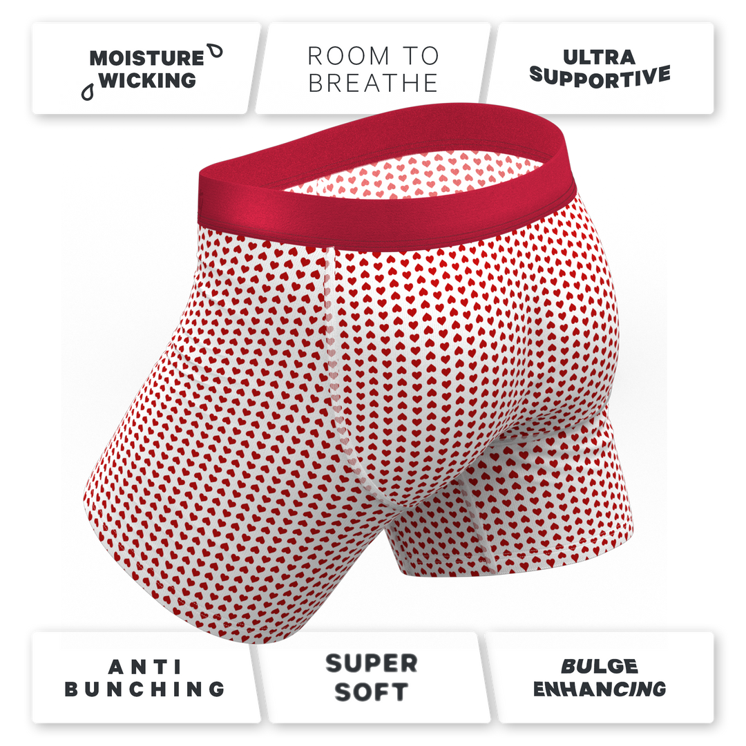 The Date Night: Valentine's Day Bow Print Ball Hammock® Pouch Boxer Briefs with Fly
