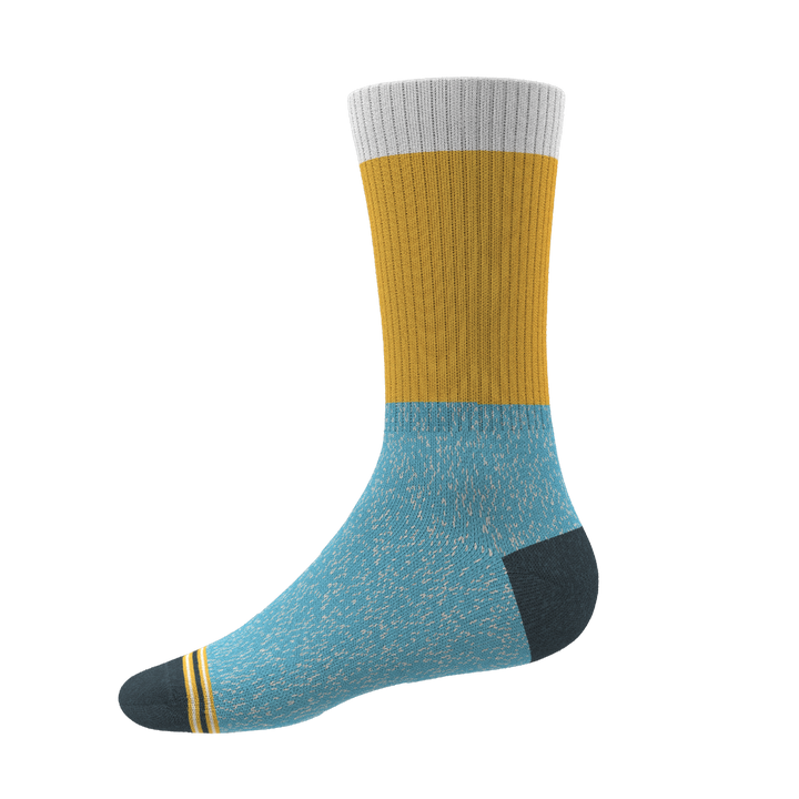 The Daybreak | Mustard and Blue Heel Hammock™ Crew Socks