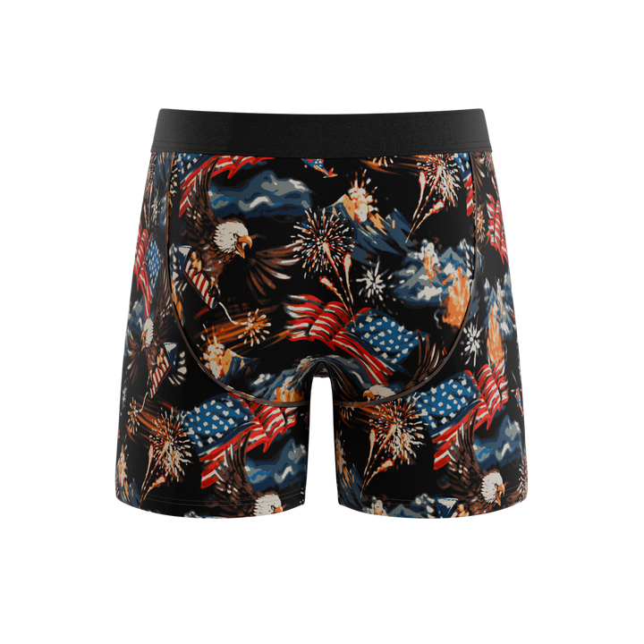 Shinesty The Declaration Americana eagles Ball Hammock boxer briefs with fly – patriotic