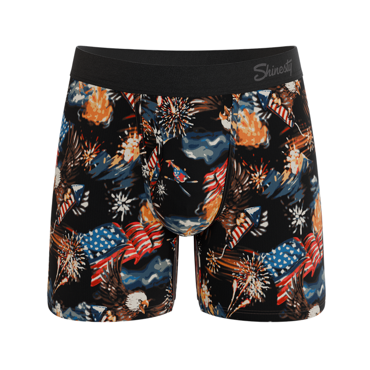 Shinesty The Declaration Americana eagles Ball Hammock boxer briefs with fly – patriotic