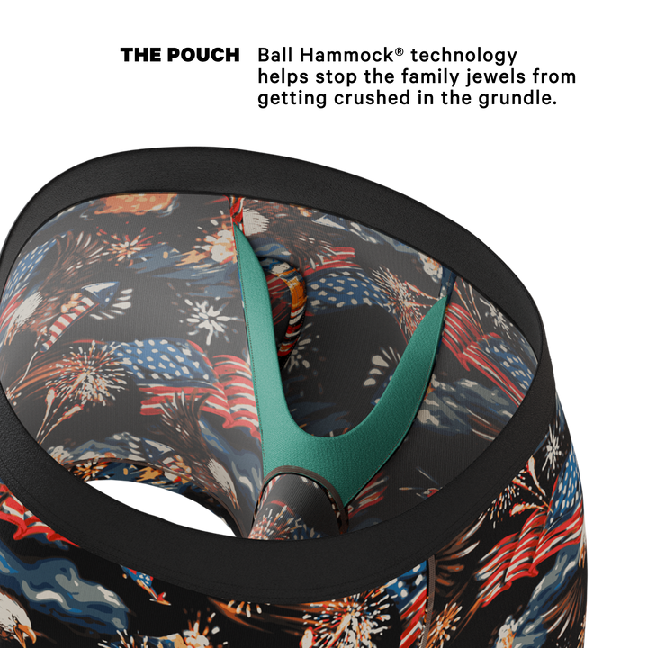 Shinesty The Declaration Americana eagles Ball Hammock boxer briefs with fly – patriotic