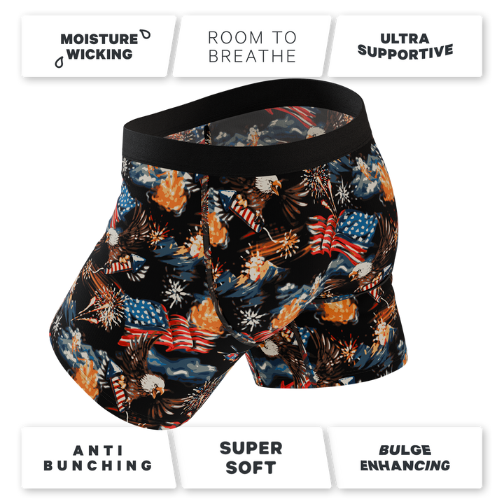 Shinesty The Declaration Americana eagles Ball Hammock boxer briefs – funny patriotic underwear