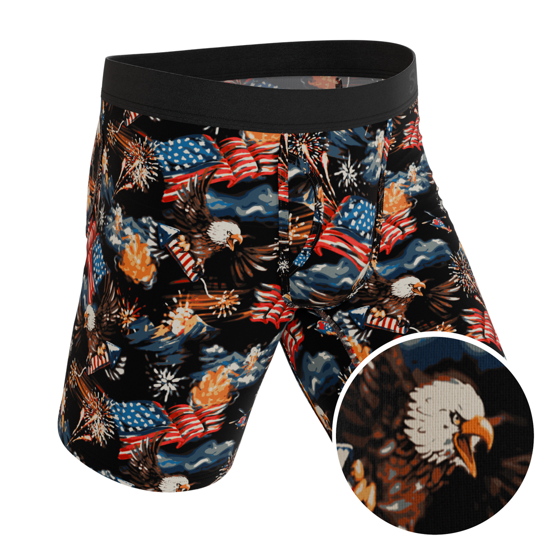 Shinesty The Declaration Americana eagles long leg Ball Hammock boxer briefs – patriotic