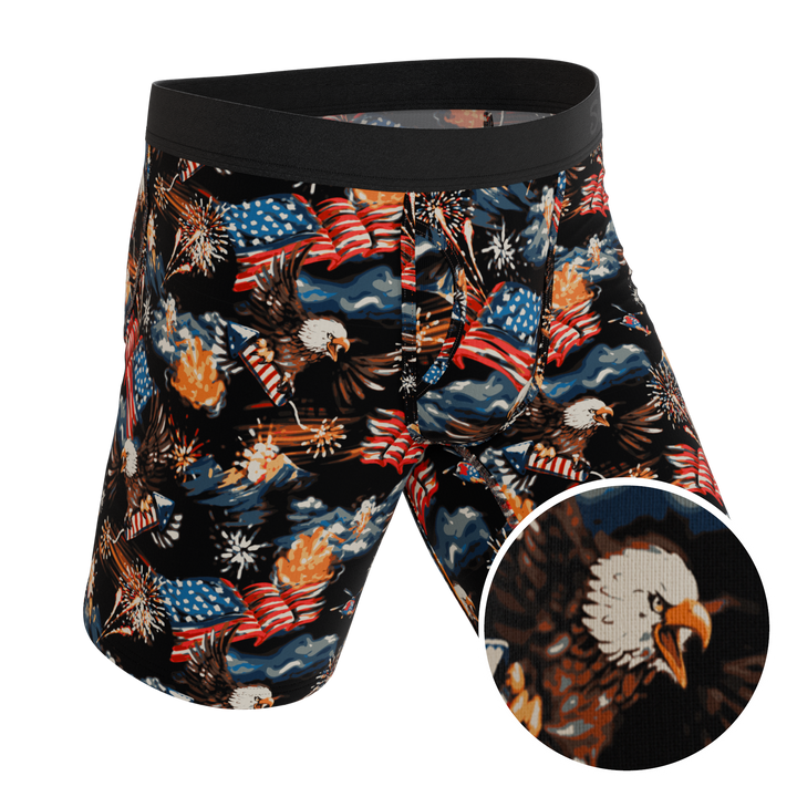 Shinesty The Declaration Americana eagles long leg Ball Hammock boxer briefs – patriotic