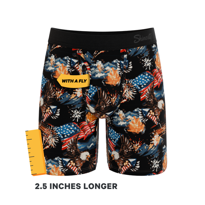 Shinesty The Declaration Americana eagles long leg Ball Hammock boxer briefs – patriotic