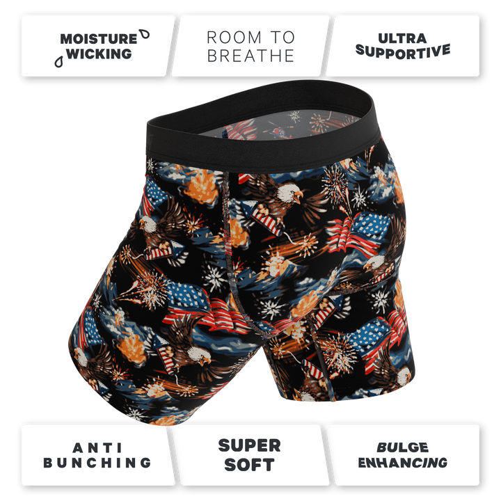 Shinesty The Declaration Americana eagles long leg Ball Hammock boxer briefs – patriotic