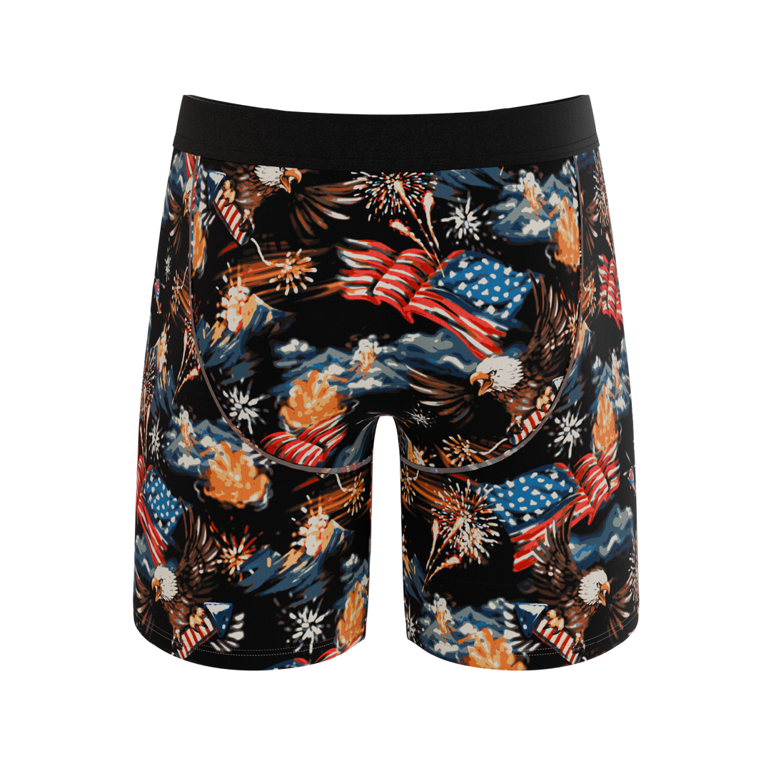 Shinesty The Declaration Americana eagles long leg Ball Hammock boxer briefs – patriotic
