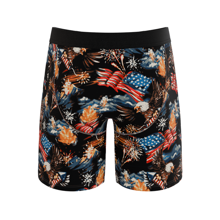 Shinesty The Declaration Americana eagles long leg Ball Hammock boxer briefs – patriotic
