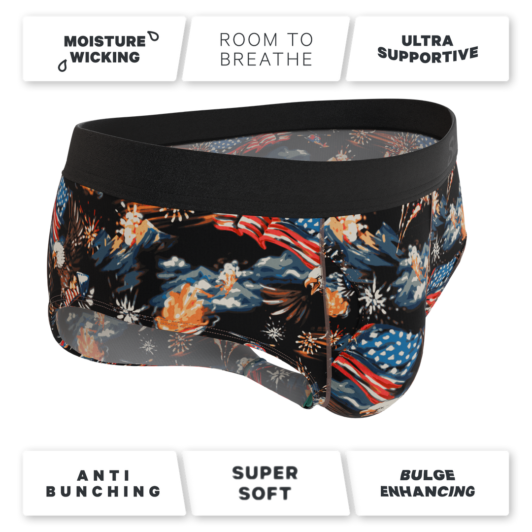 Shinesty The Declaration Americana eagles Ball Hammock briefs – funny patriotic underwear
