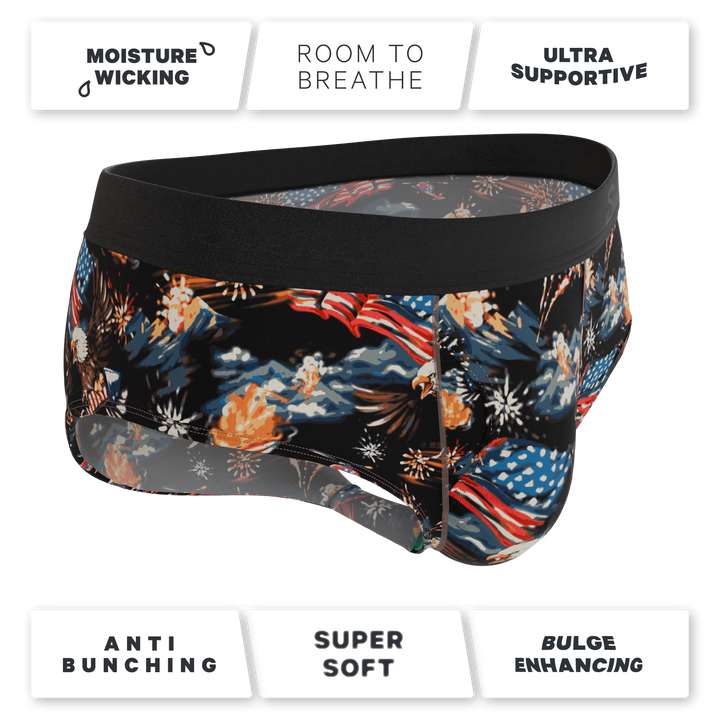 Shinesty The Declaration Americana eagles Ball Hammock briefs – funny patriotic underwear