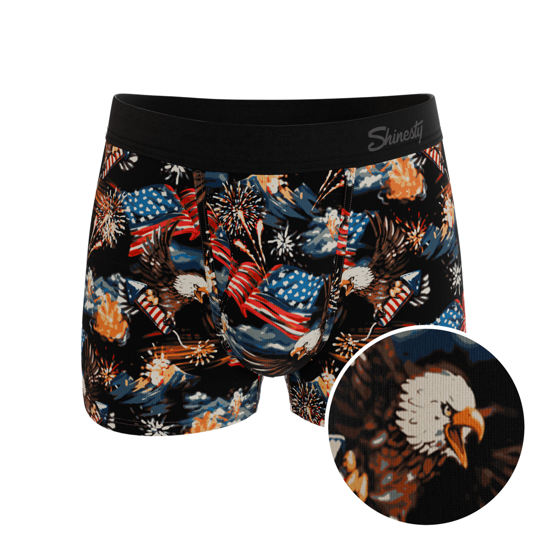 Shinesty The Declaration Americana eagles Ball Hammock trunks – funny patriotic trunk underwear