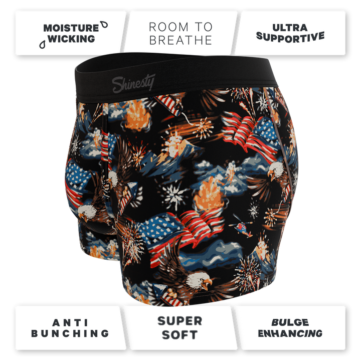 Shinesty The Declaration Americana eagles Ball Hammock trunks – funny patriotic trunk underwear