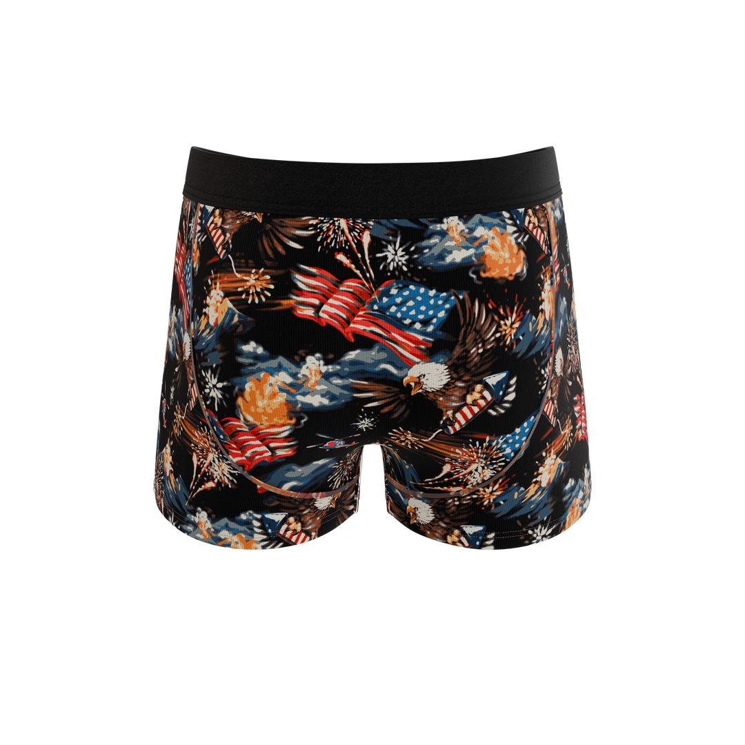Shinesty The Declaration Americana eagles Ball Hammock trunks – funny patriotic trunk underwear
