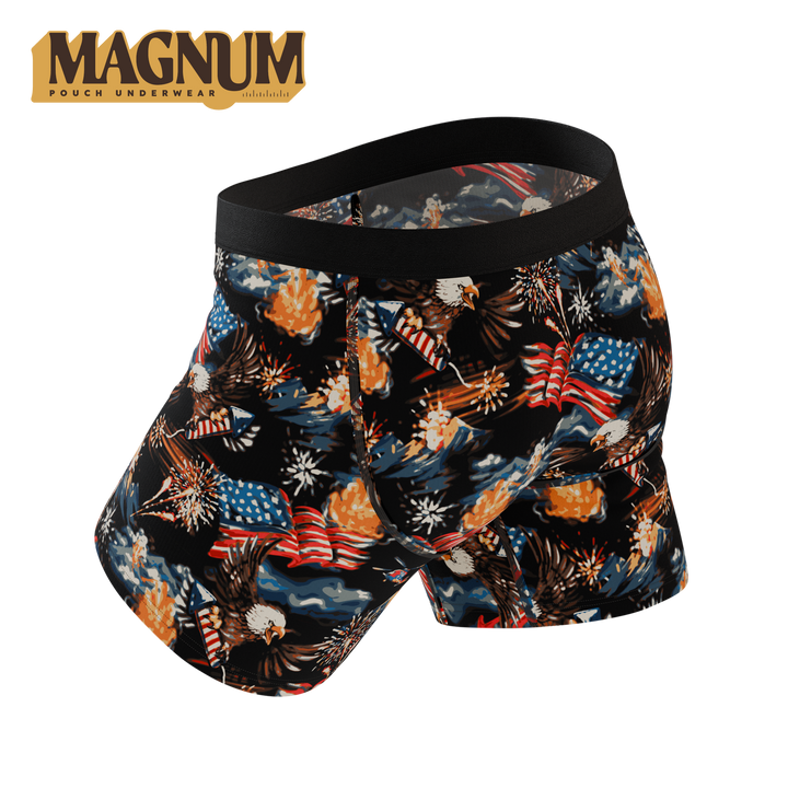 Shinesty The Declaration Americana eagles Ball Hammock Magnum boxer briefs – patriotic underwear
