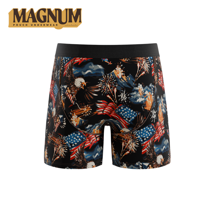 Shinesty The Declaration Americana eagles Ball Hammock Magnum boxer briefs – patriotic underwear