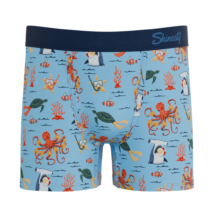 The Deep End | Boy's Sea Creatures Micro-Modal Boxer Briefs